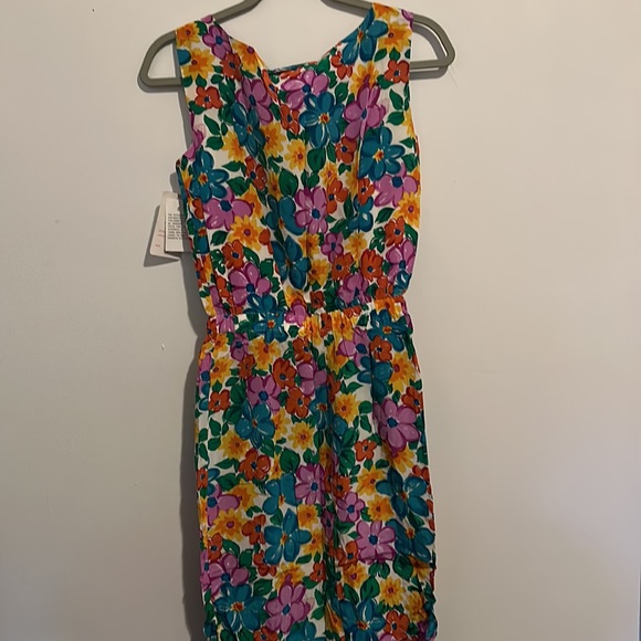 Vintage Silk Dress Floral Pattern Faux Wrap Nipon Boutique US 4 - Picture 5 of 10